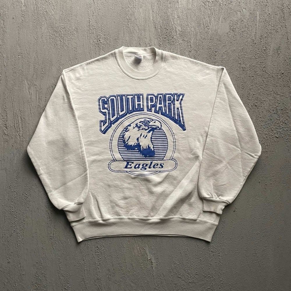 Vintage South Park Eagles Graphic Sweatshirt Mens XL Off White 90s Jerzees